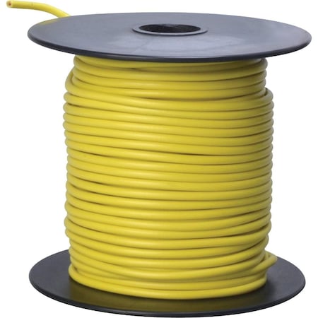 Road Power Primary Wire, Copper, 16 AWG, 1C, Yellow, Stranded, 100 ft. 55668323